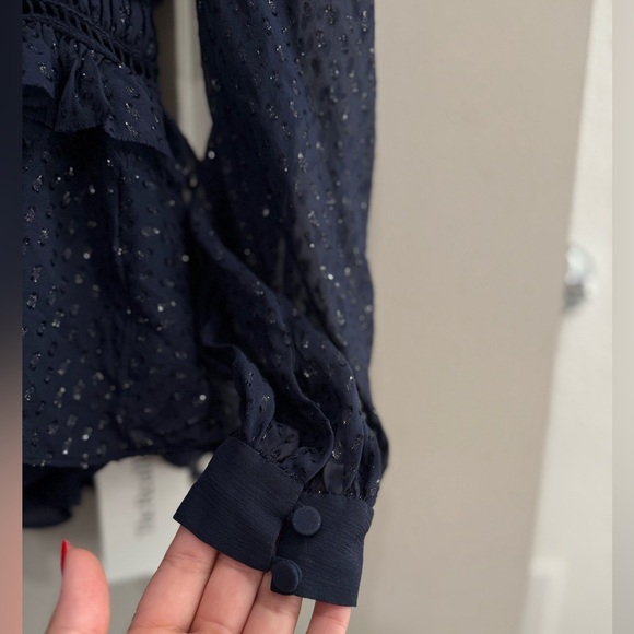 Jonathan Simkhai Black Ruffled Peplum Blouse - Picture 6 of 8